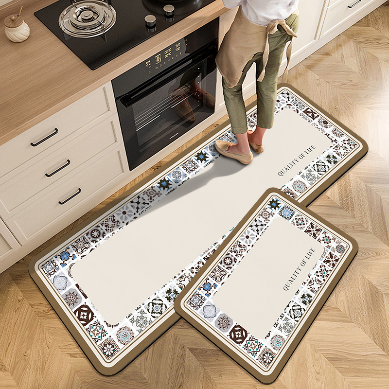 Commercial Kitchen Mats Anti Fatigue - Vintage Floral Kitchen Carpet Mat Non-slip