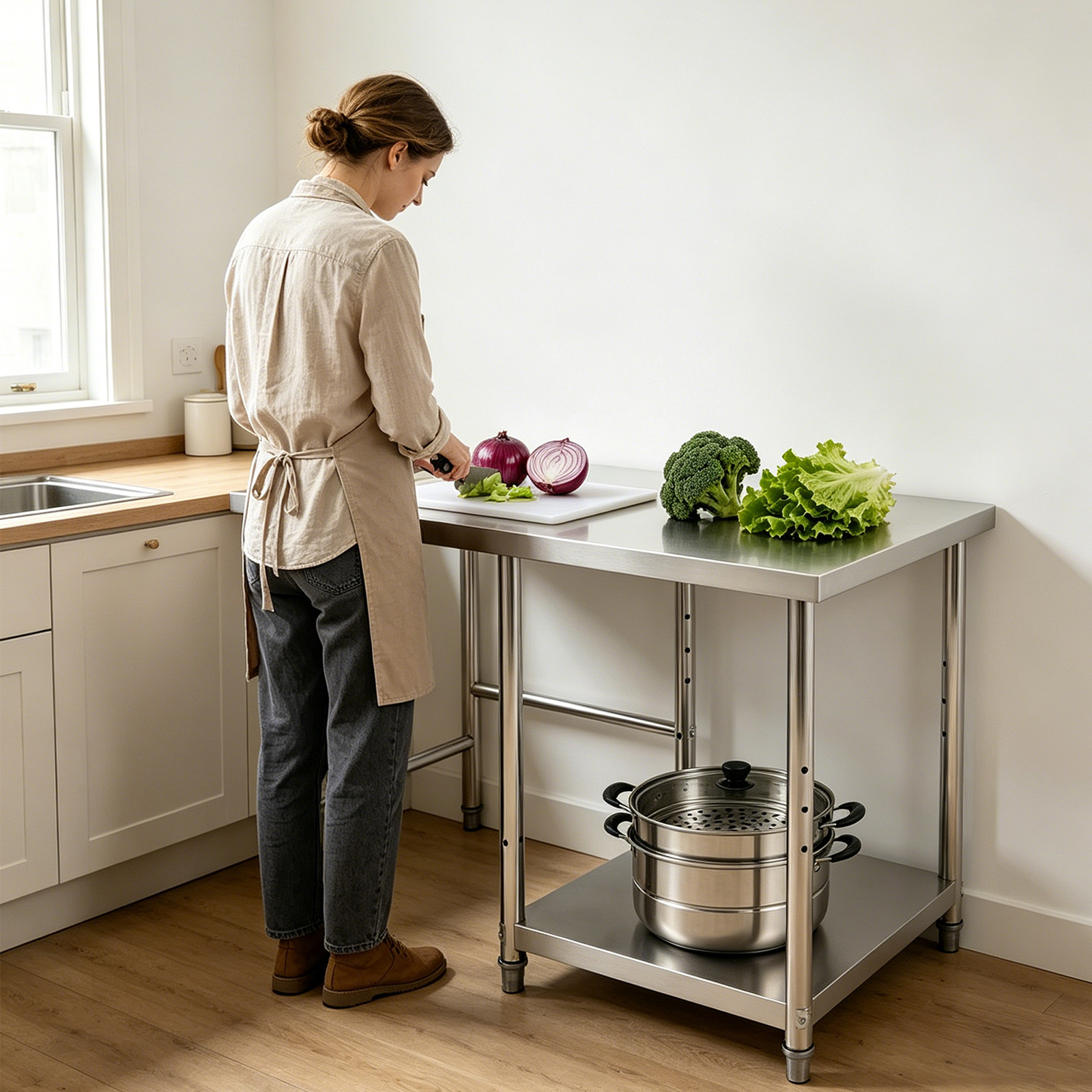 Commercial Kitchen Prep Table - 304 Stainless Steel Table For Prep