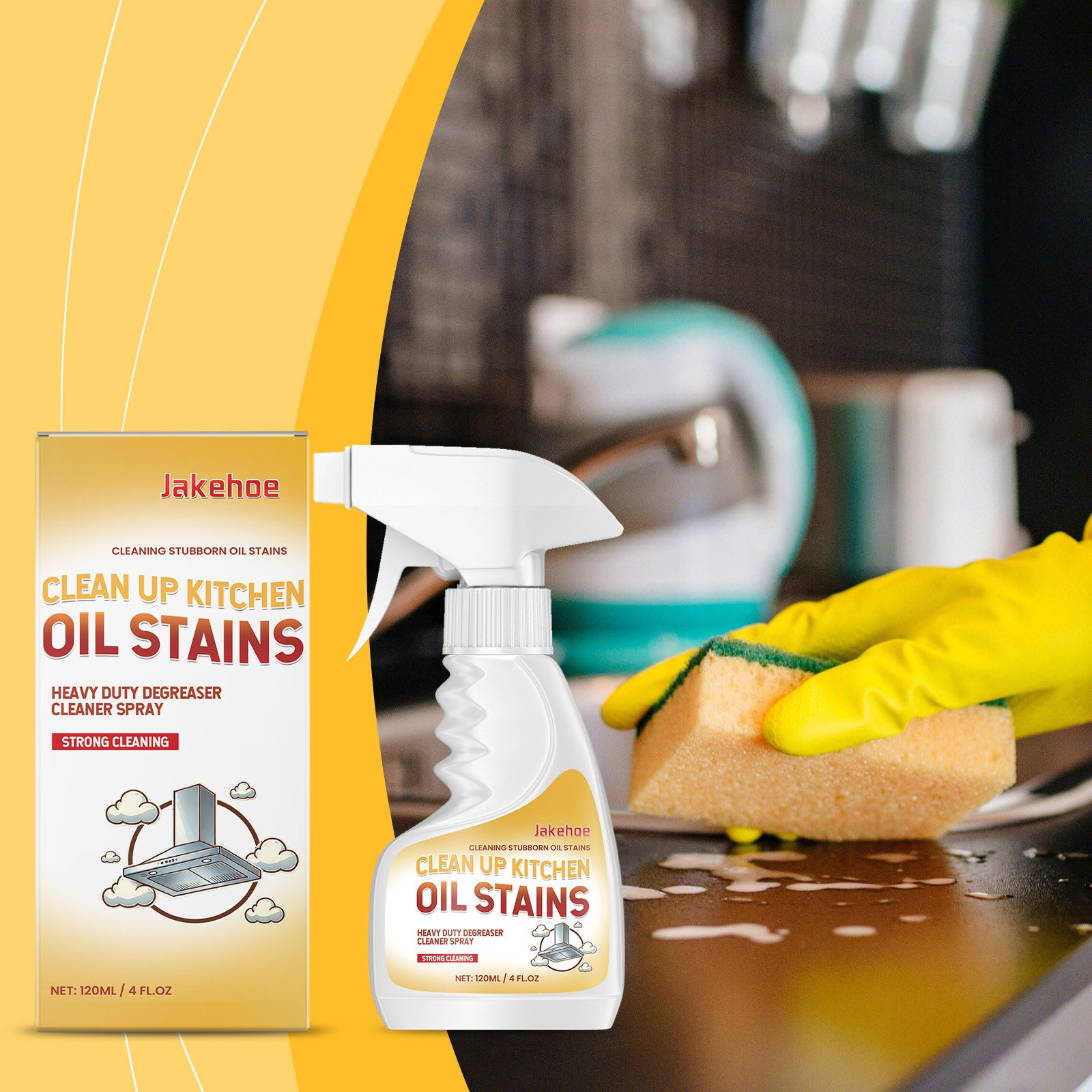 Commercial Kitchen Grease Cleaner - Degreasing cleaning spray cleaning kitchen utensils