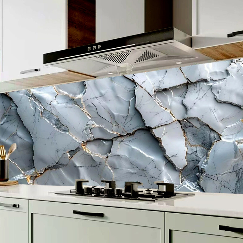 Commercial Kitchen Vinyl - Easy-to-Apply 3D Gold Granite Wallpaper –