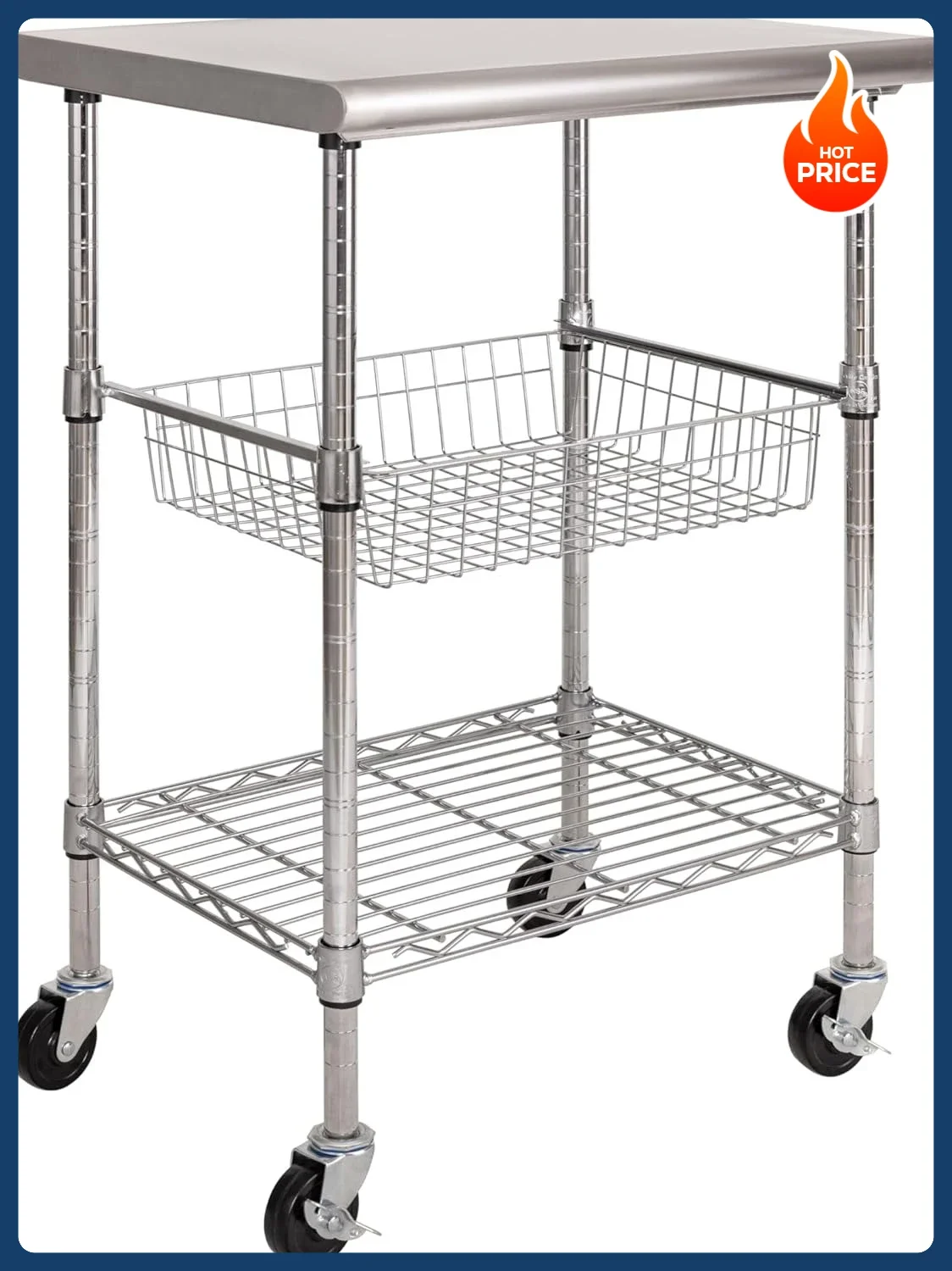 Commercial Kitchen Prep Table - [Best Seller!]Commercial Work Table Island Utility