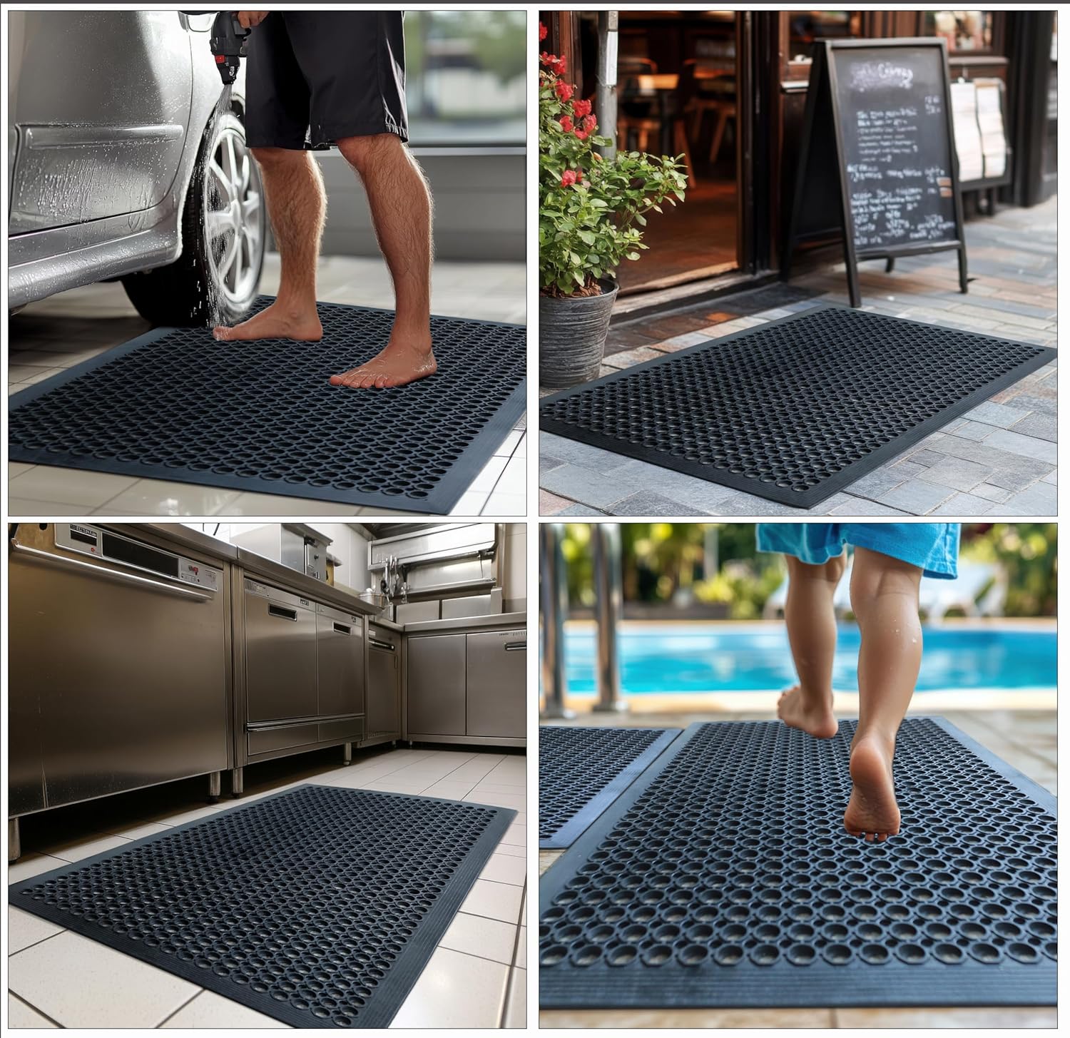 2-Pack Anti-Fatigue Rubber Flo - Commercial Kitchen Mats Anti Fatigue avis et prix