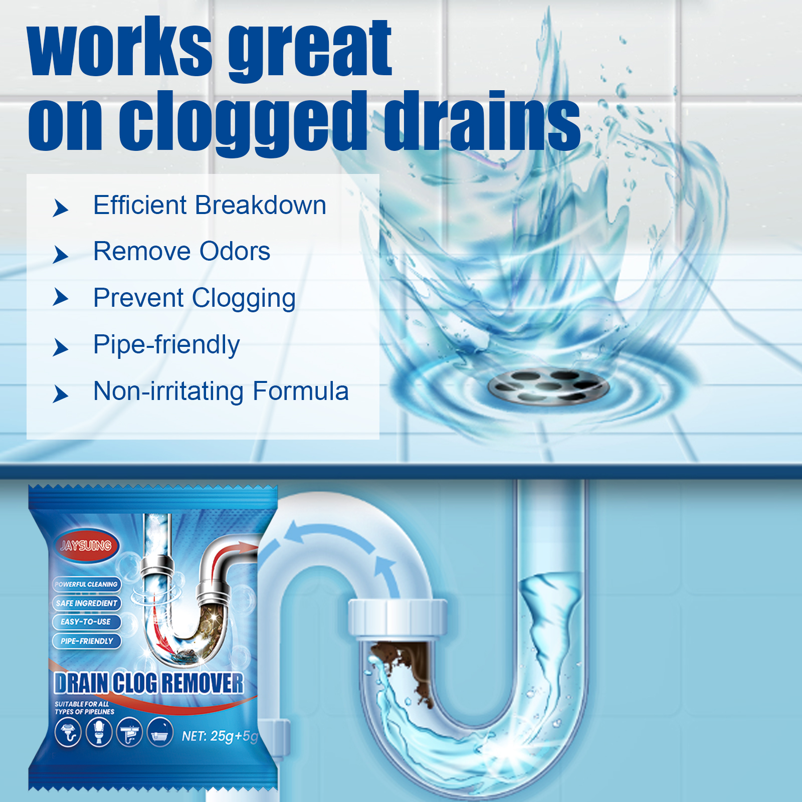 Drain Cleaner Powder Fast Acti - Commercial Kitchen Grease Cleaner avis et prix