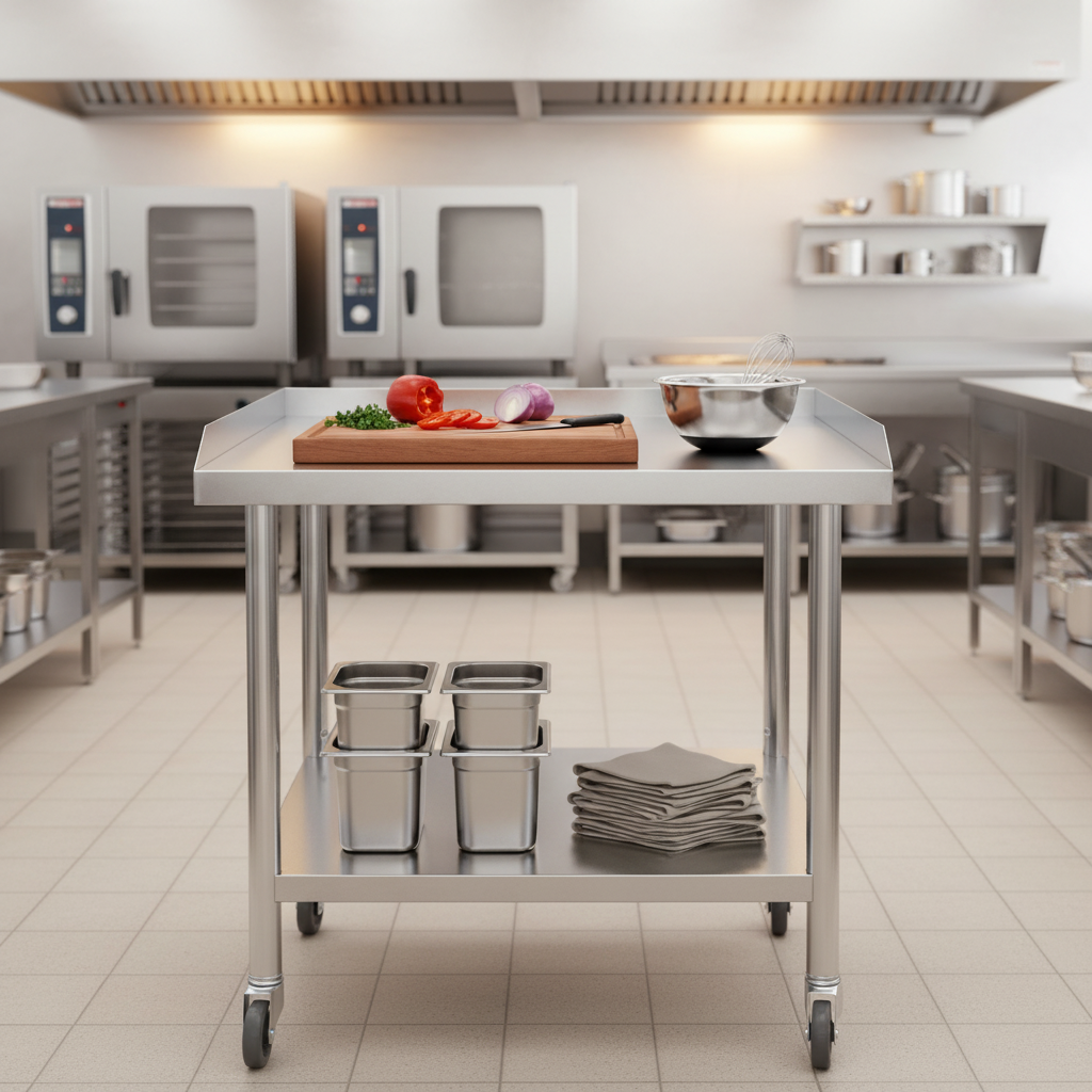 2-Tier Stainless Steel Commerc - Commercial Kitchen Prep Table avis et prix