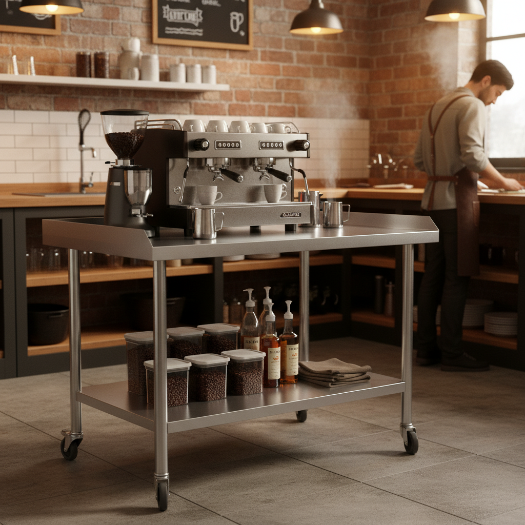 2-Tier Stainless Steel Commerc - Commercial Kitchen Prep Table avis et prix