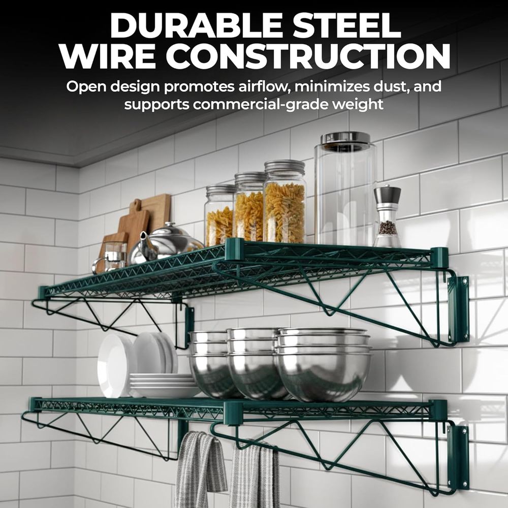 Premium Epoxy Green Wire Wall  - Commercial Kitchen Wall Shelves avis et prix
