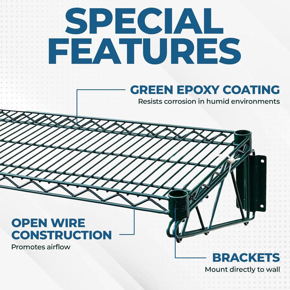 Premium Epoxy Green Wire Wall  - Commercial Kitchen Wall Shelves avis et prix