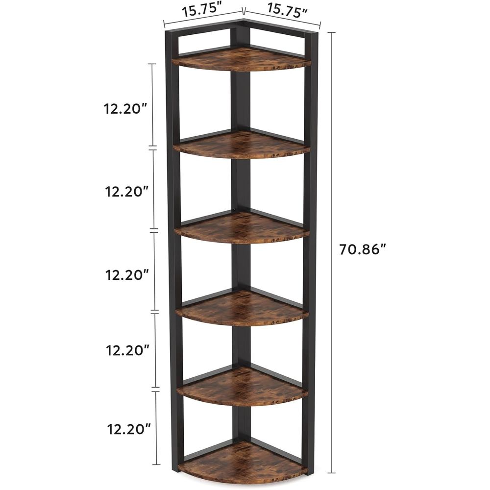 Rustic 6-Tier Bookshelf - 70.9 - Commercial Kitchen Small Space avis et prix