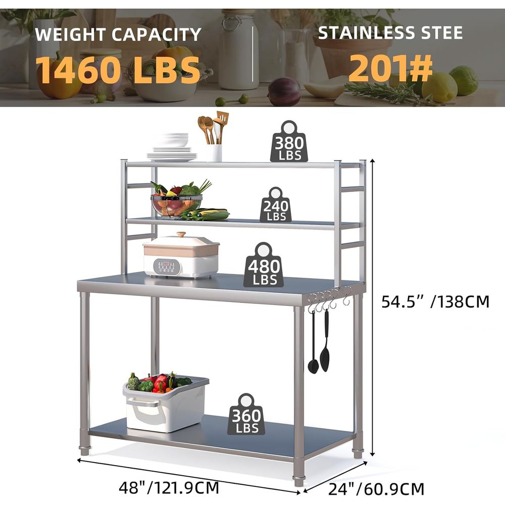 48x24 Heavy-Duty Stainless Ste - Commercial Kitchen Prep Table avis et prix