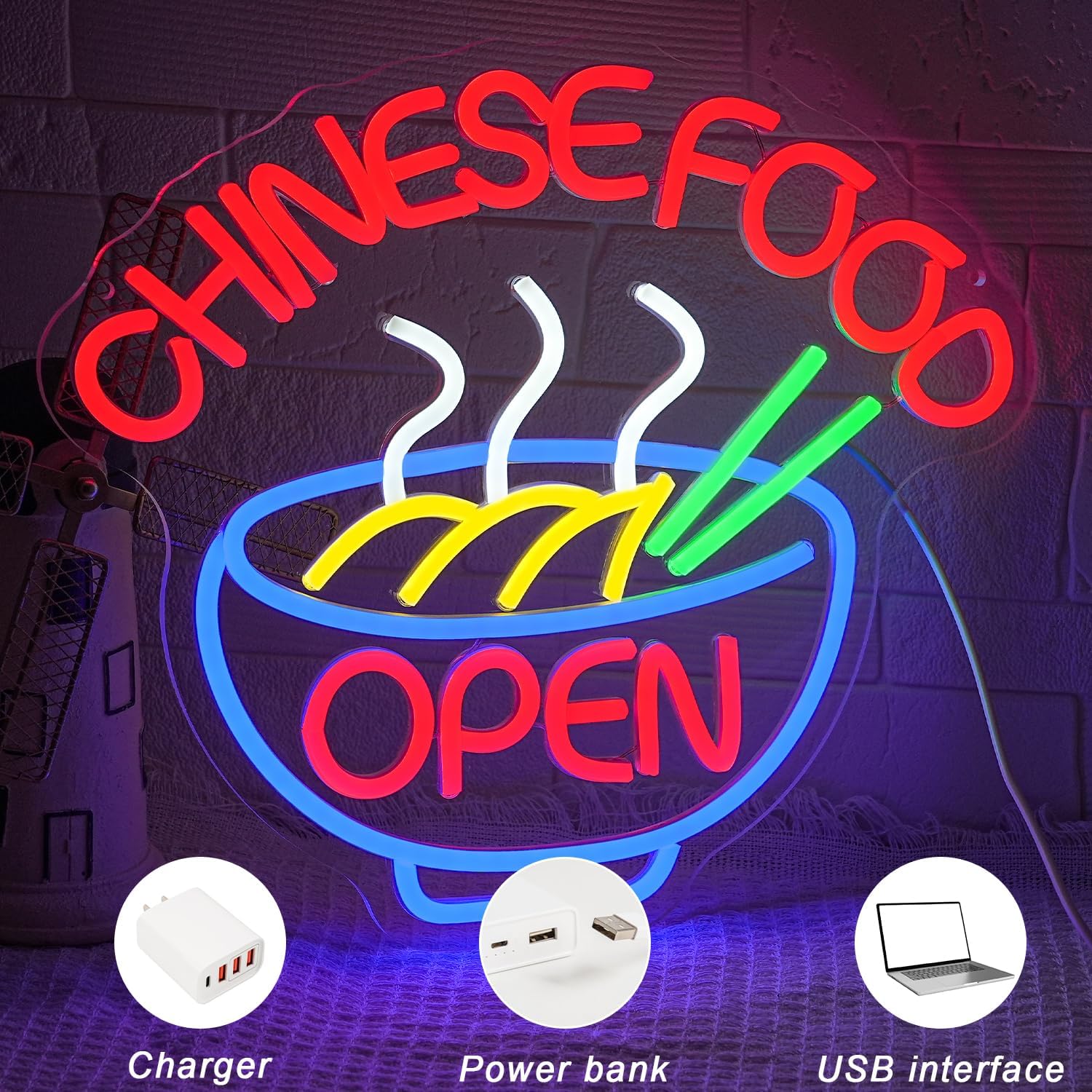 CHINESE FOOD Neon Sign Ramen N - Commercial Kitchen Light avis et prix