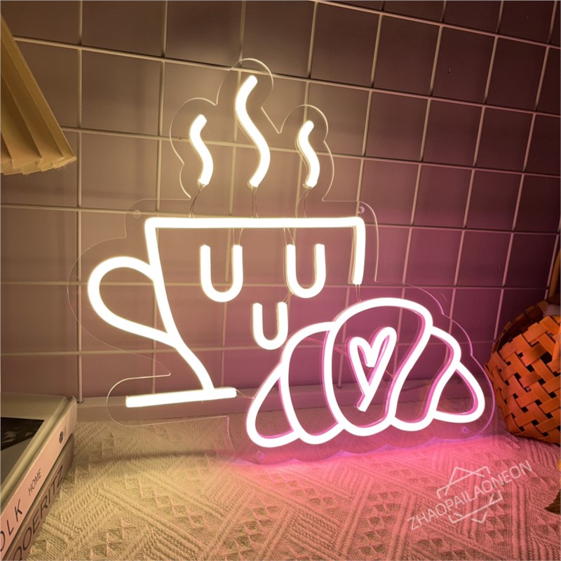 Coffee Bread Neon Sign Croissa - Commercial Kitchen Light avis et prix