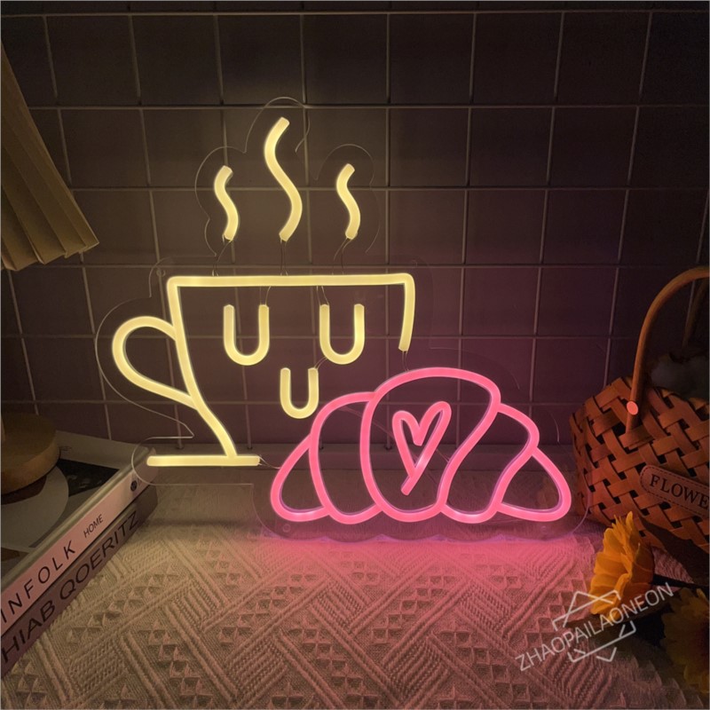 Coffee Bread Neon Sign Croissa - Commercial Kitchen Light avis et prix
