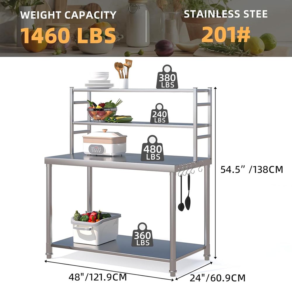 48x24 Stainless Steel Prep Tab - Commercial Kitchen Prep Table avis et prix