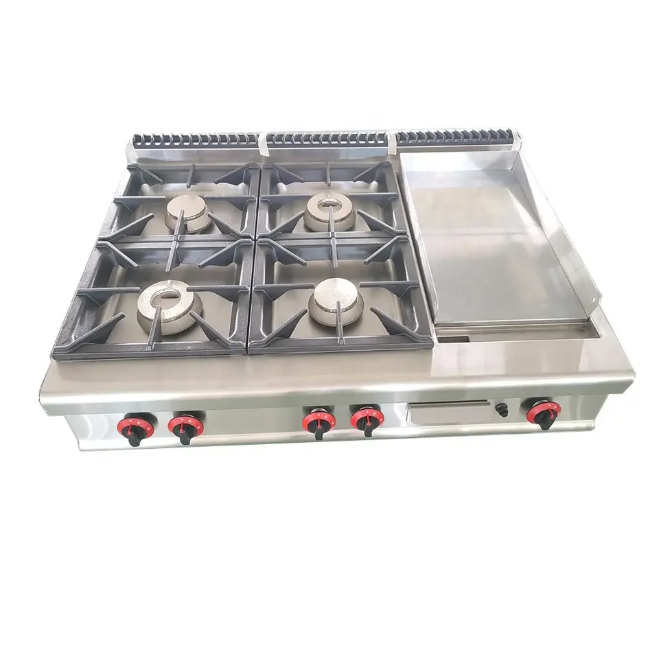 Table Top Gas Cooker with 4 Bu - Commercial Kitchen Griddle avis et prix