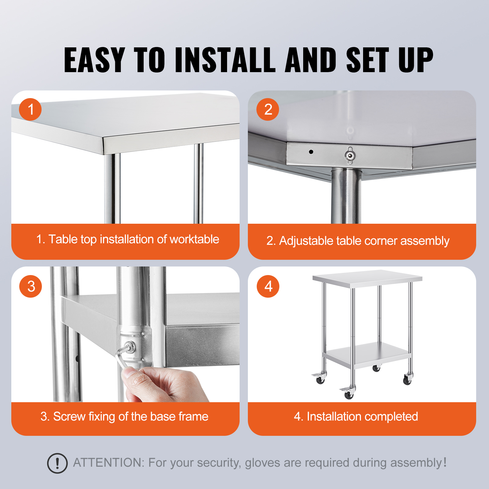 SucceBuy Stainless Steel Work  - Commercial Kitchen Table avis et prix