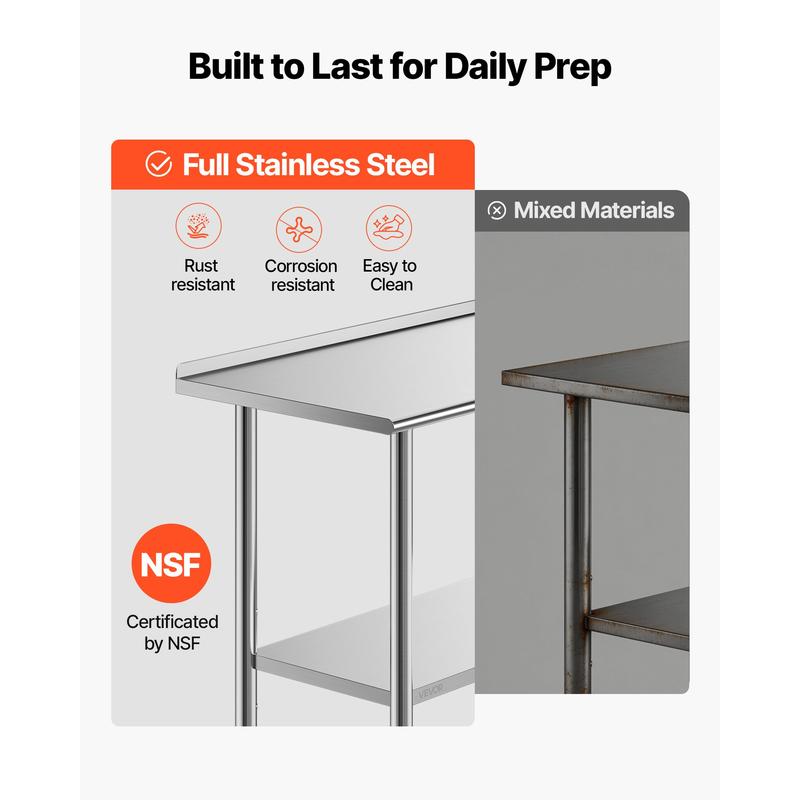 Stainless Steel Work Table, 24 - Commercial Kitchen Table avis et prix