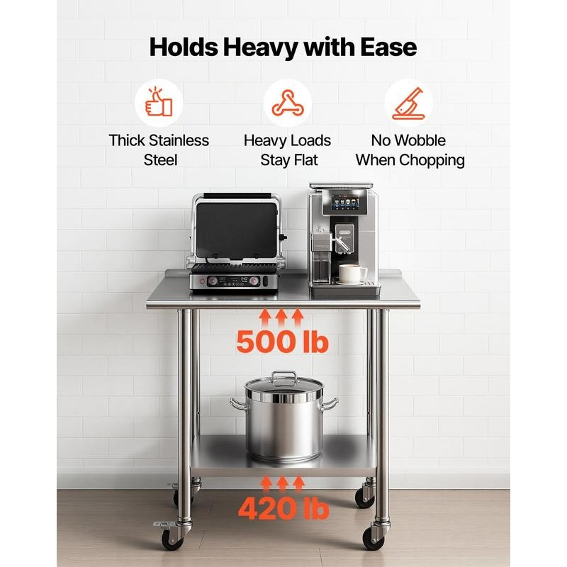 Stainless Steel Work Table, 24 - Commercial Kitchen Table avis et prix