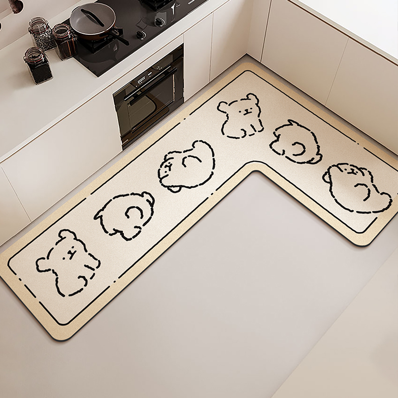 L-shaped Kitchen Floor Mat Wat - Commercial Kitchen Vinyl Flooring avis et prix