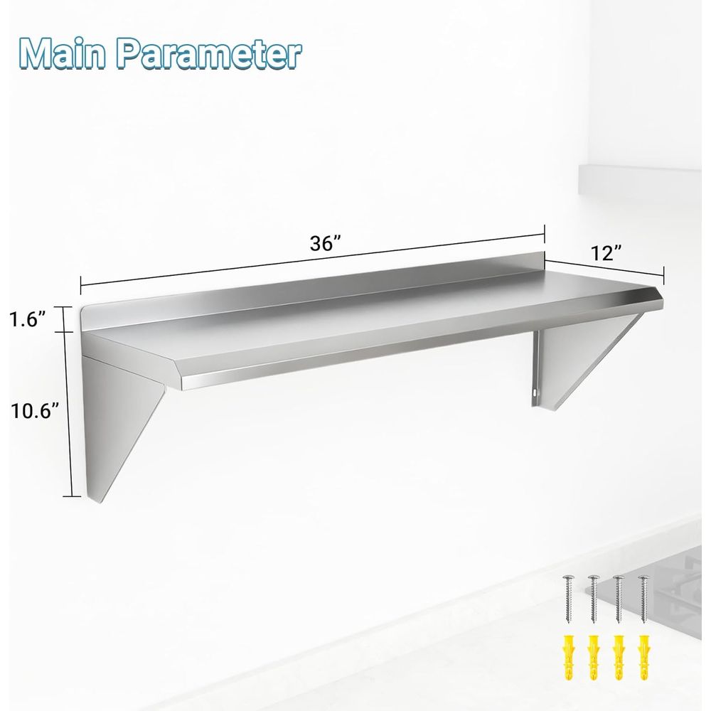 12 x 36 Dual Pack, 300lbs Capa - Commercial Kitchen Wall Shelves avis et prix