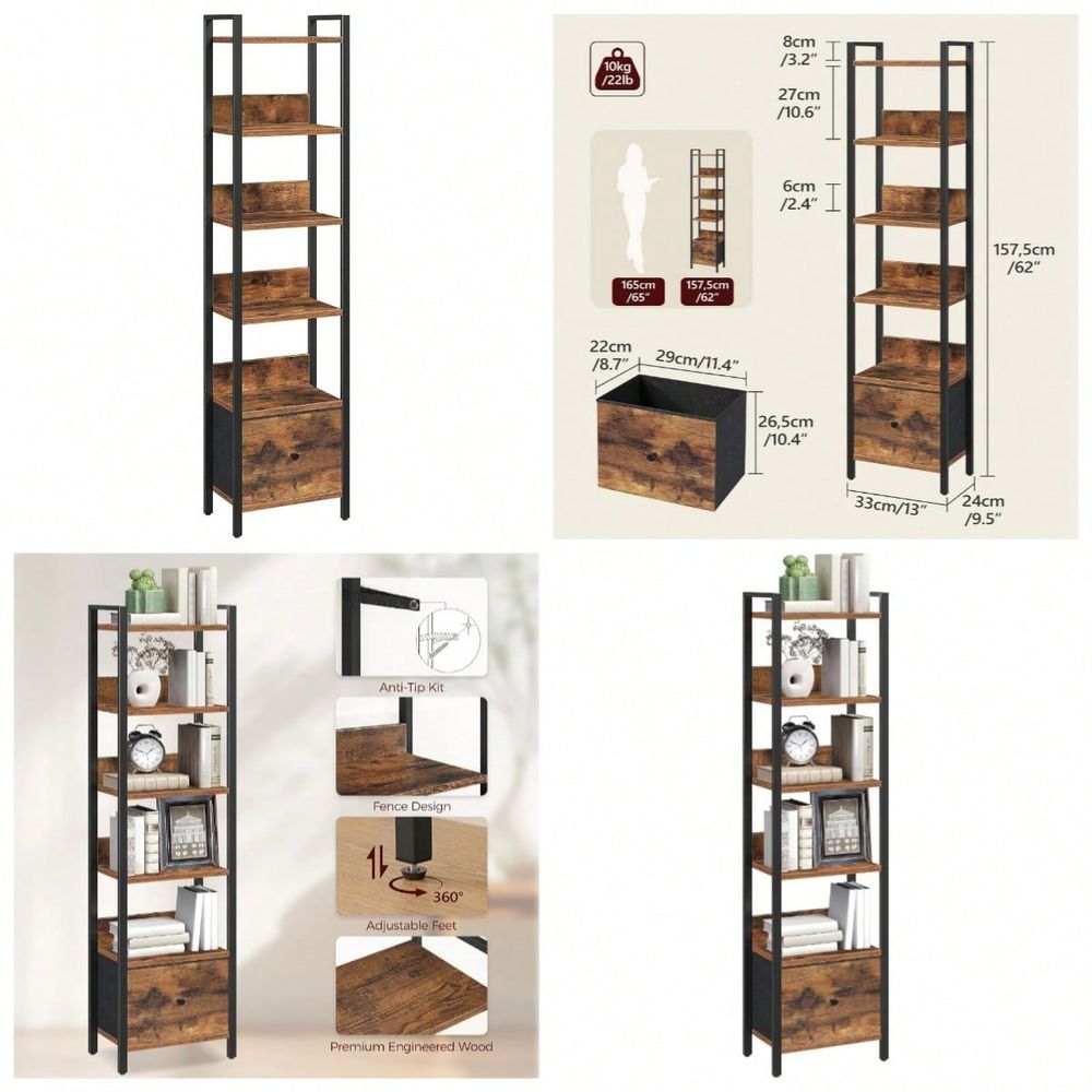 6Tier Bookcase With Drawer, Sm - Commercial Kitchen Small Space avis et prix