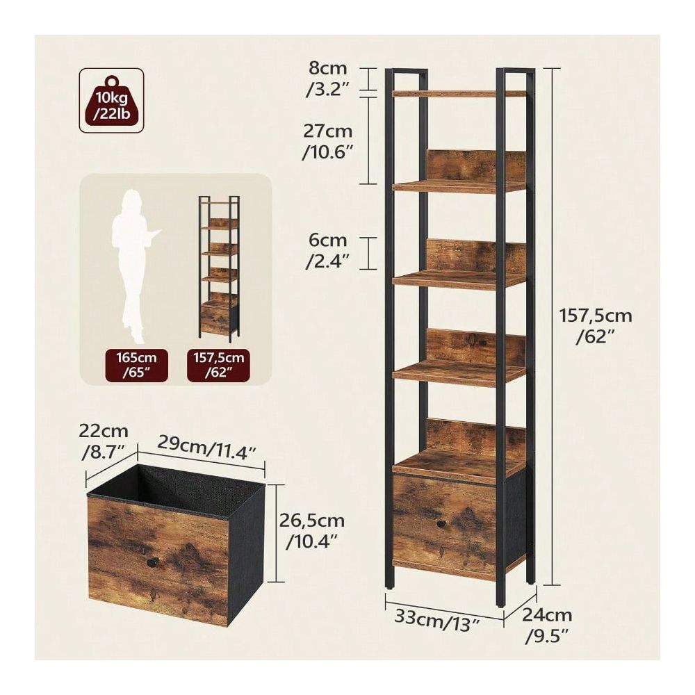 6Tier Bookcase With Drawer, Sm - Commercial Kitchen Small Space avis et prix