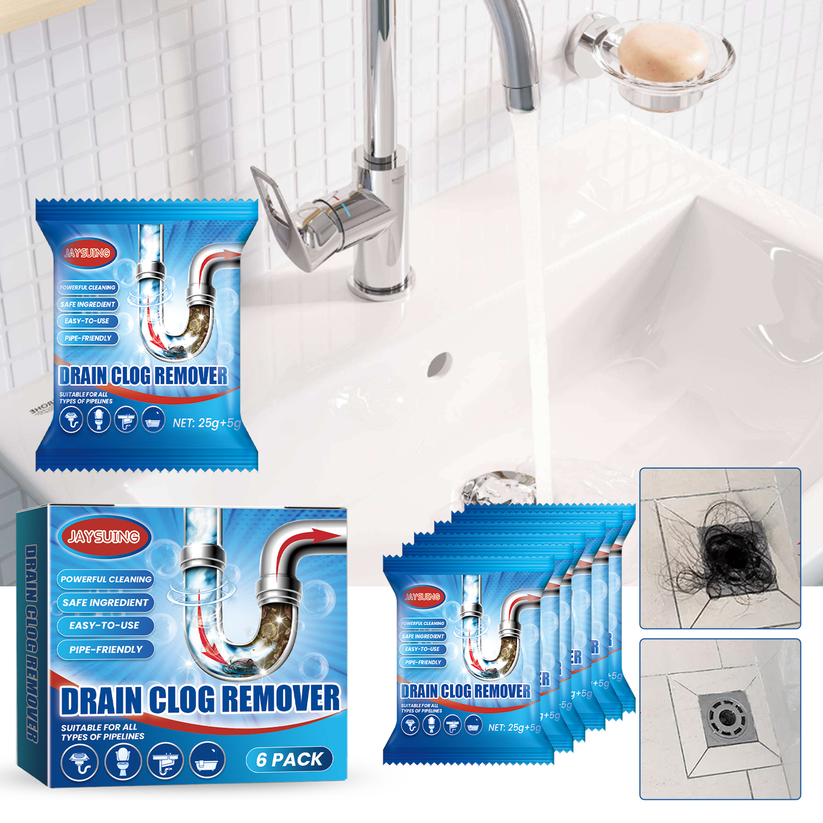 6 Pack 184g Fast Acting Drain  - Commercial Kitchen Grease Cleaner avis et prix