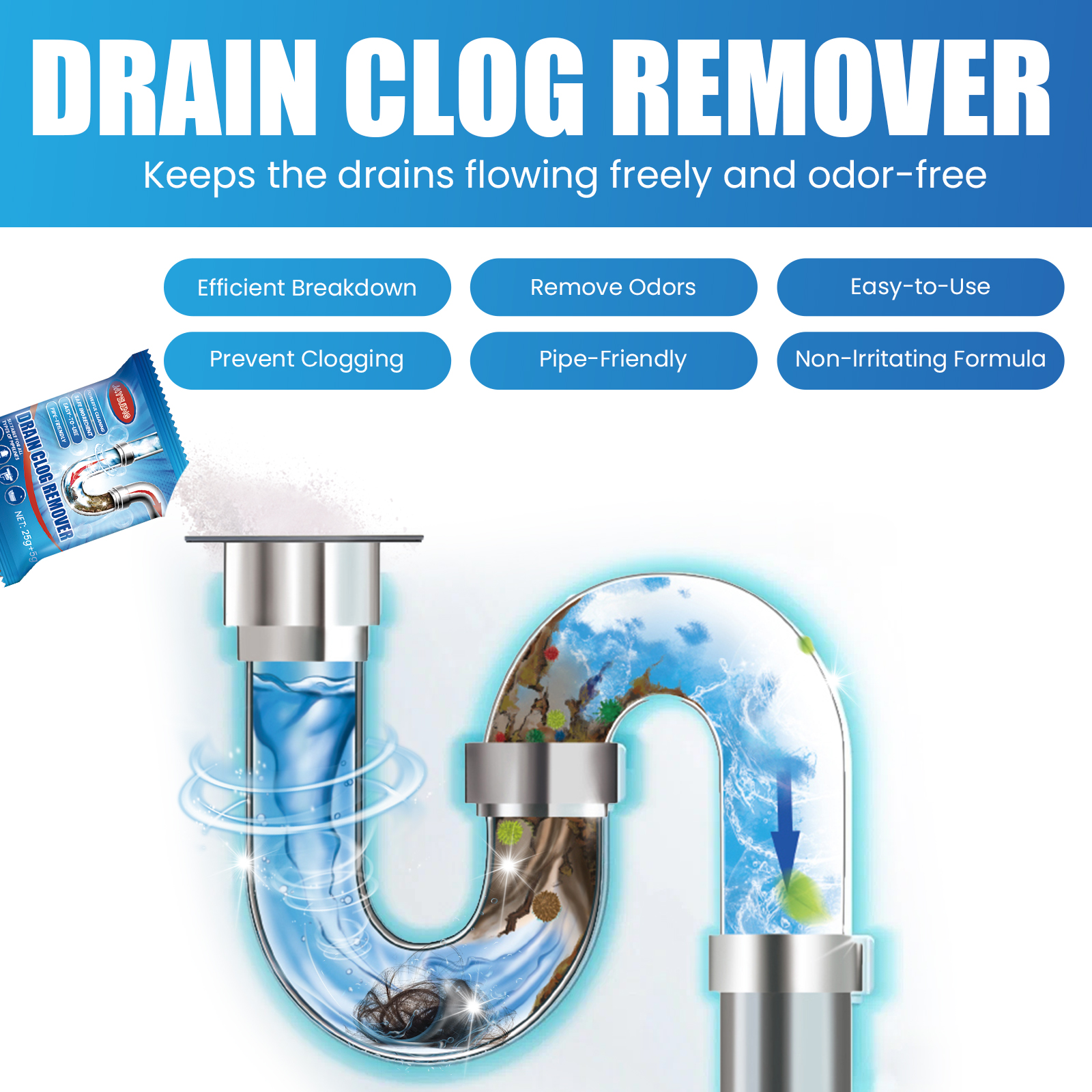 6 Pack 184g Fast Acting Drain  - Commercial Kitchen Grease Cleaner avis et prix