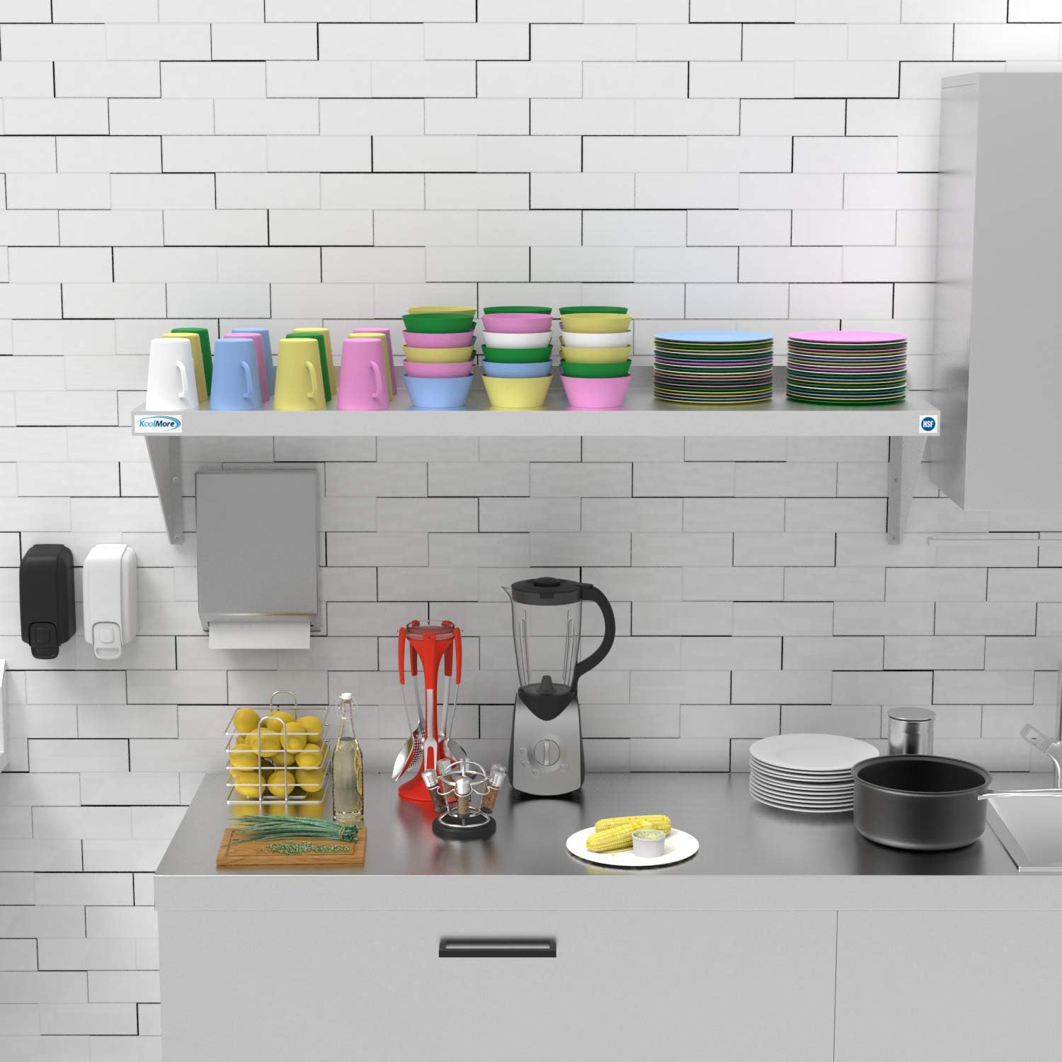 KoolMore NSF Stainless Steel W - Commercial Kitchen Wall Shelves avis et prix