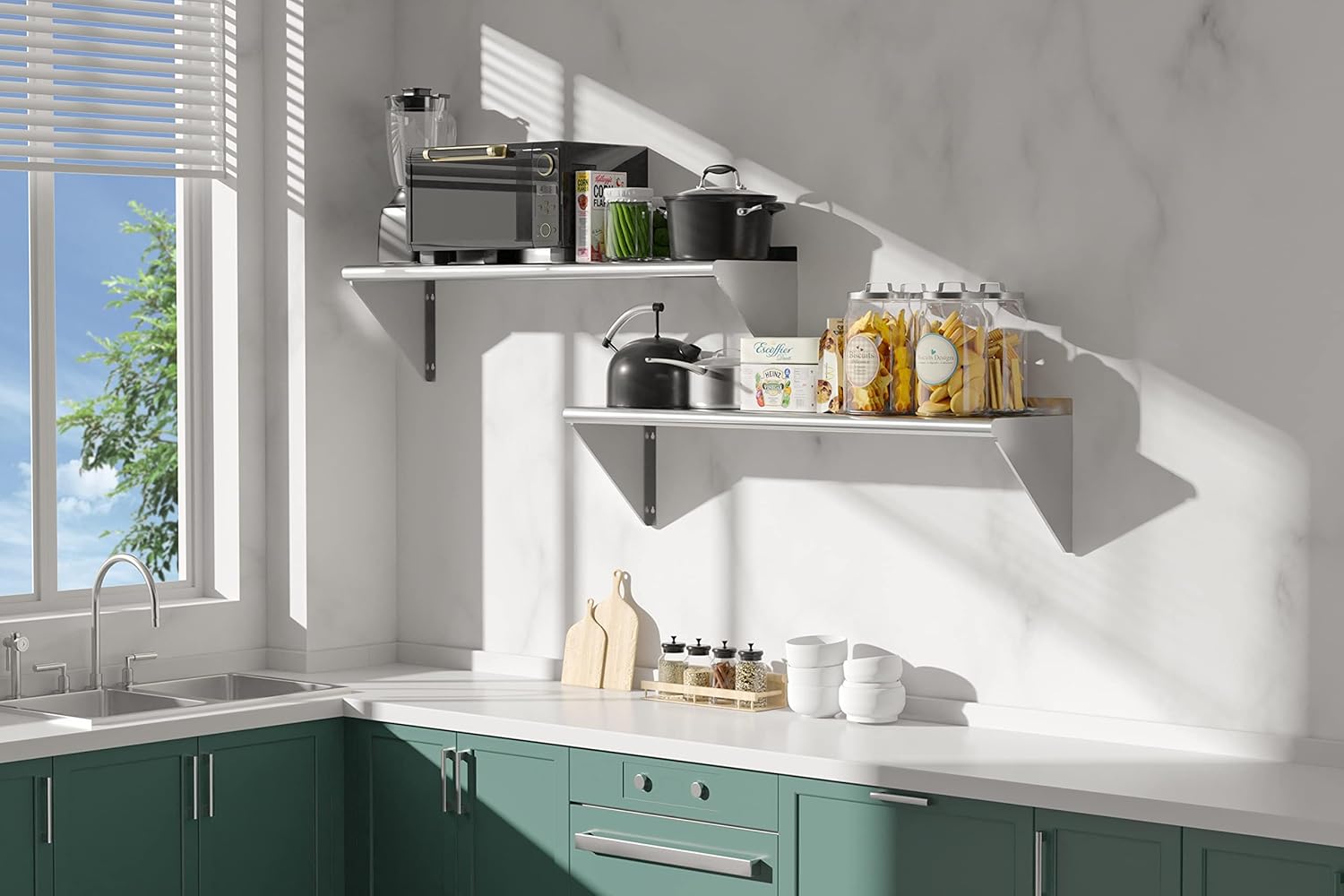 2 Pack Stainless Steel Shelf 1 - Commercial Kitchen Wall Shelves avis et prix