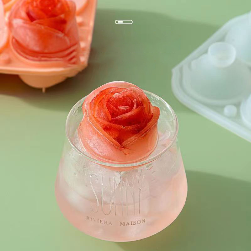 3D Rose Ice Molds 4 Holes Ice  - Commercial Kitchen Utensil Holder avis et prix