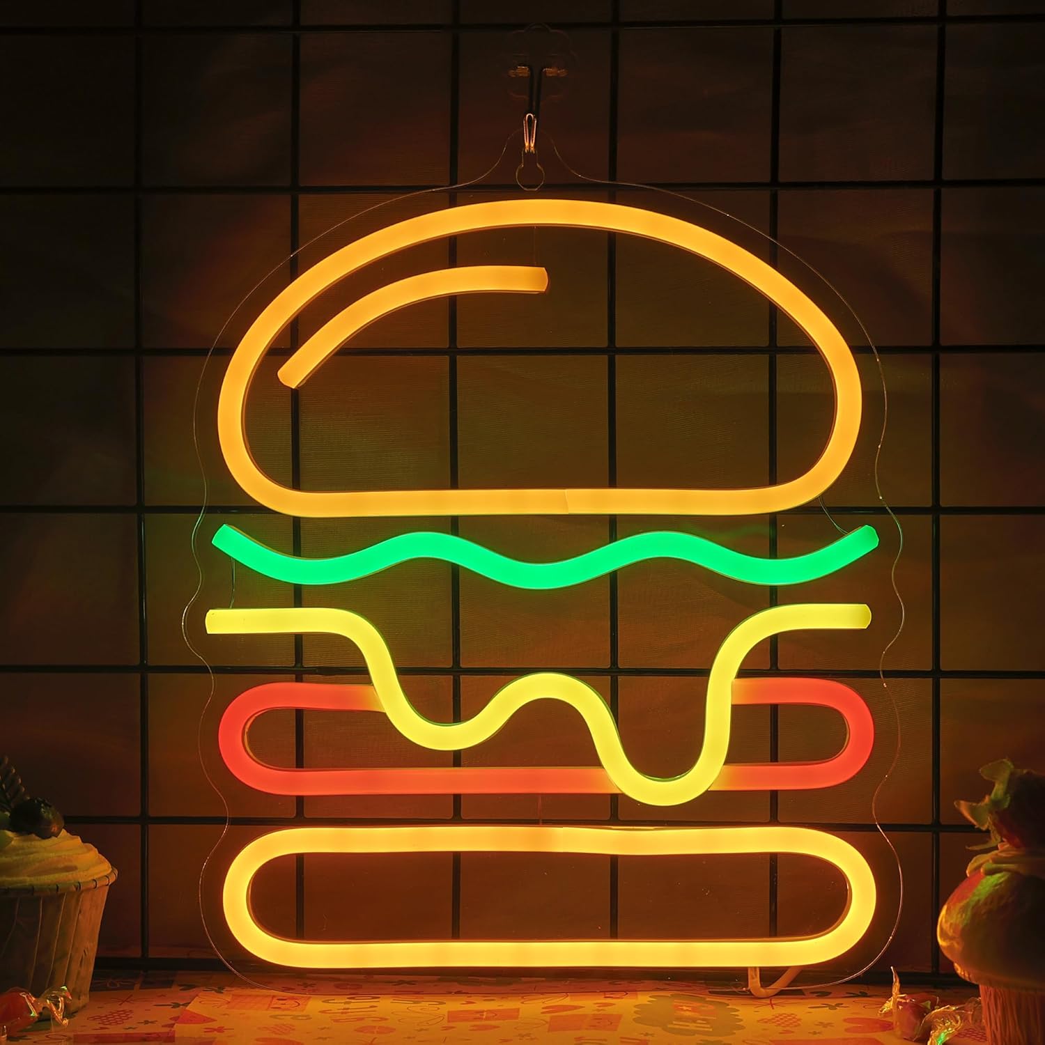 Burger Neon Sign with Layered  - Commercial Kitchen Light avis et prix