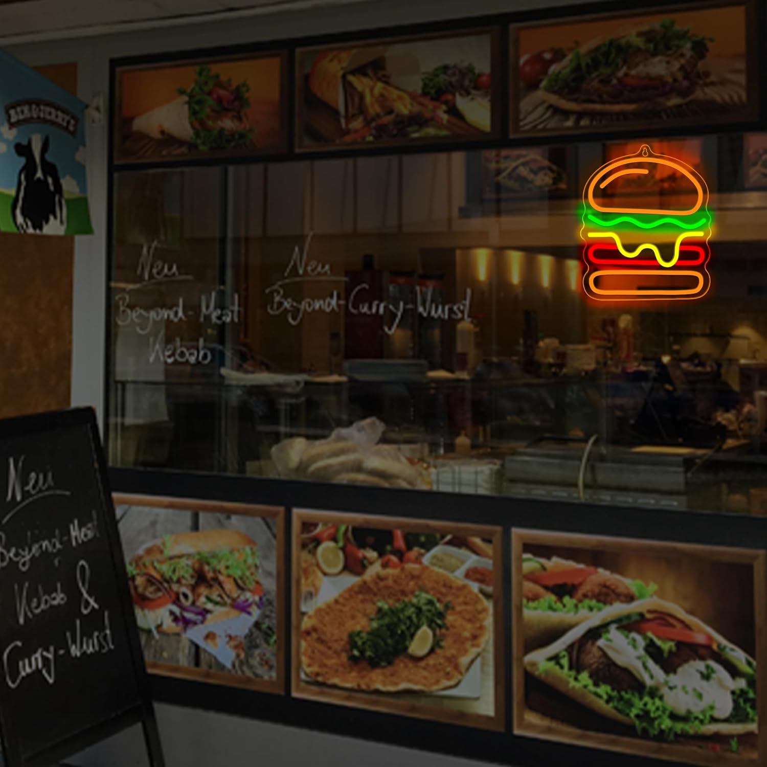 Burger Neon Sign with Layered  - Commercial Kitchen Light avis et prix