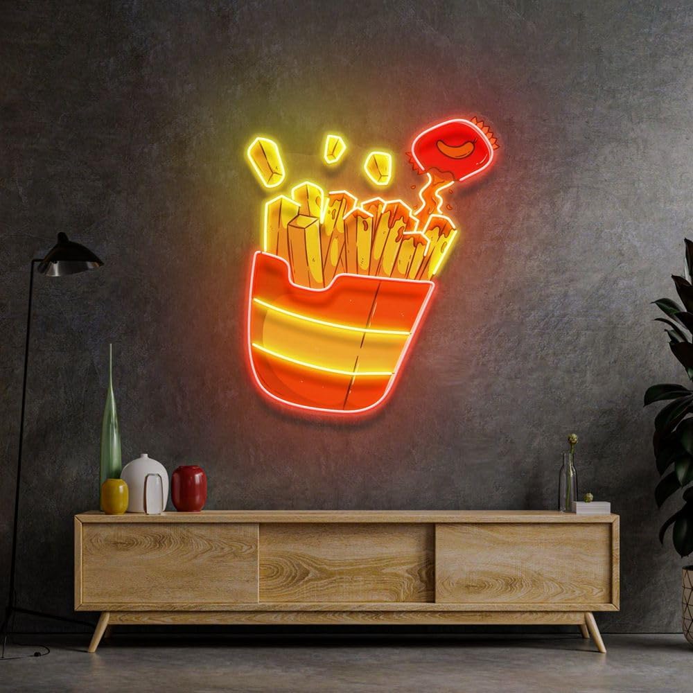 Custom French Fries Neon Sign  - Commercial Kitchen Light avis et prix