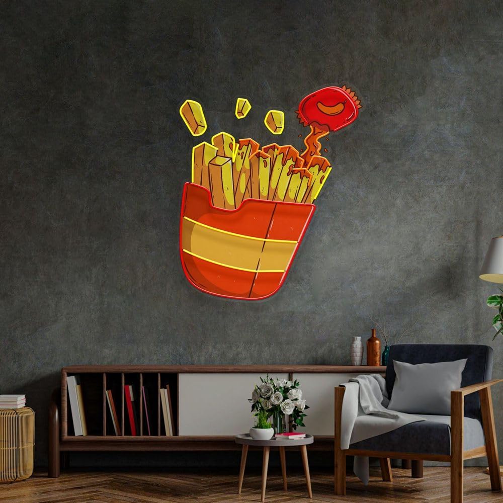 Custom French Fries Neon Sign  - Commercial Kitchen Light avis et prix
