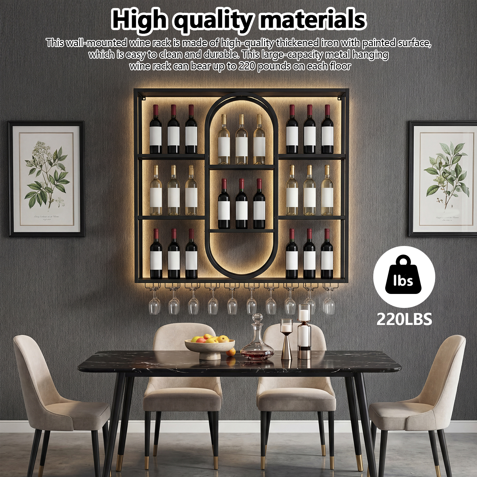 47in 3 Tier Bar Liquor Bottle  - Commercial Kitchen Wall Shelves avis et prix