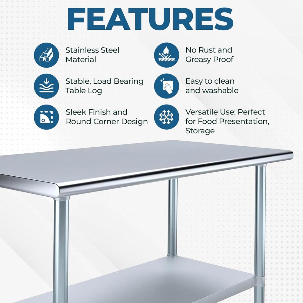 Heavy-Duty Stainless Steel Pre - Commercial Kitchen Prep Table avis et prix