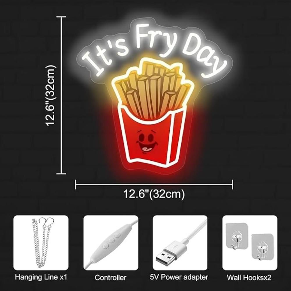 French Fries Neon Light,It's F - Commercial Kitchen Light avis et prix