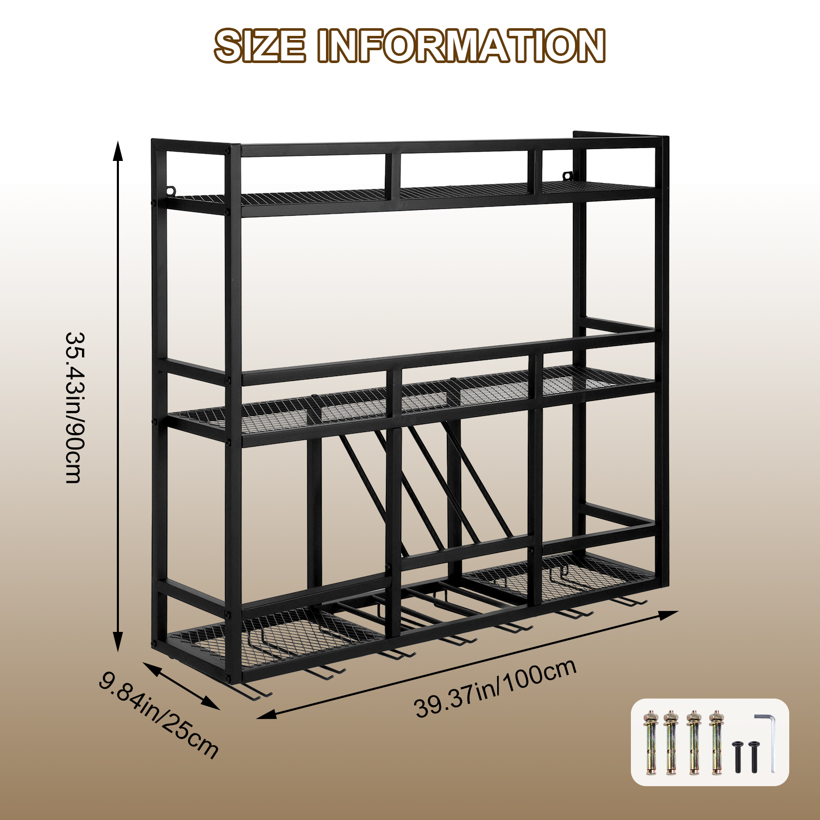 3 Tiers Wall Mounted Wine Rack - Commercial Kitchen Wall Shelves avis et prix