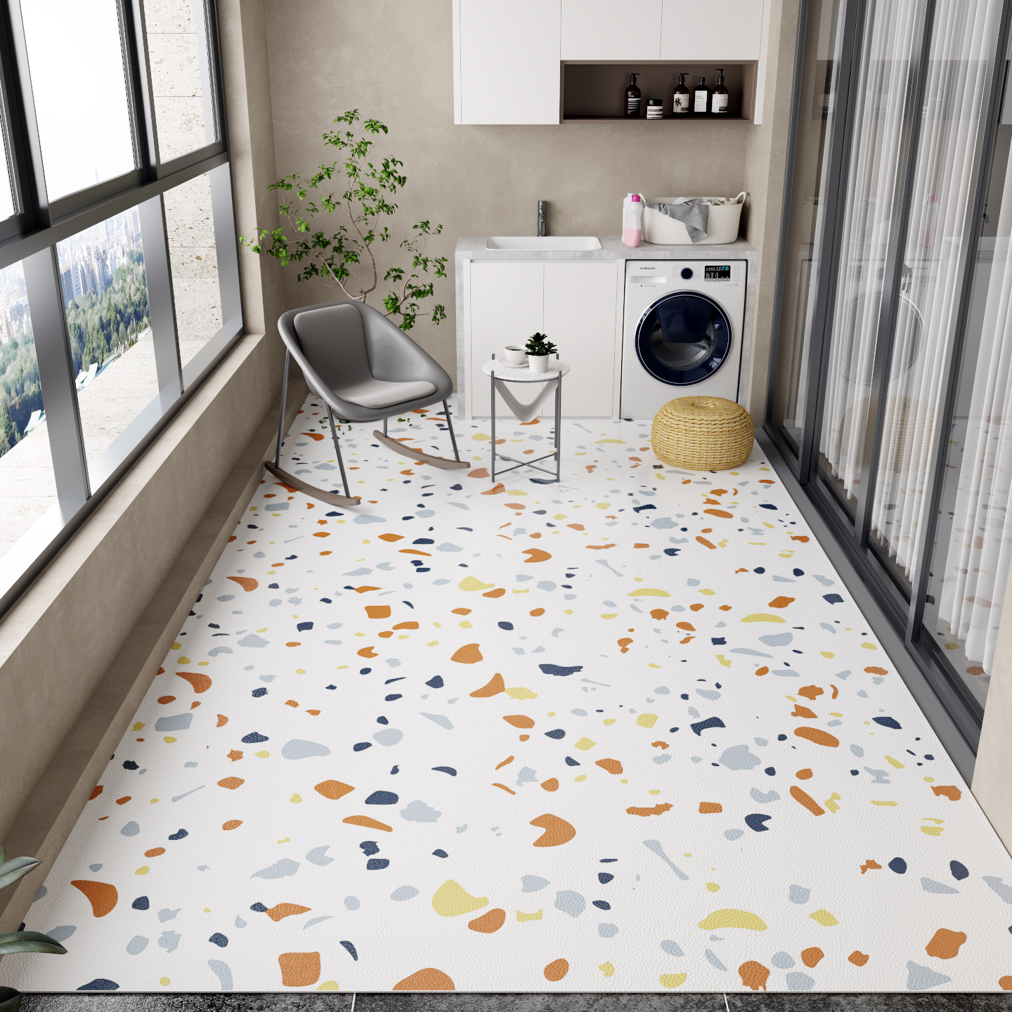 Balcony Floor Mat Pvc Leather  - Commercial Kitchen Vinyl avis et prix
