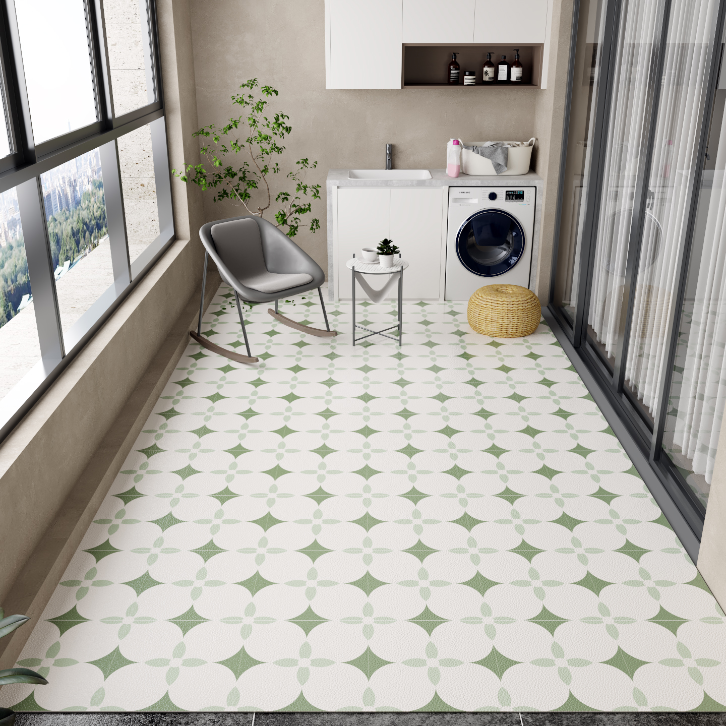 Balcony Floor Mat Pvc Leather  - Commercial Kitchen Vinyl avis et prix