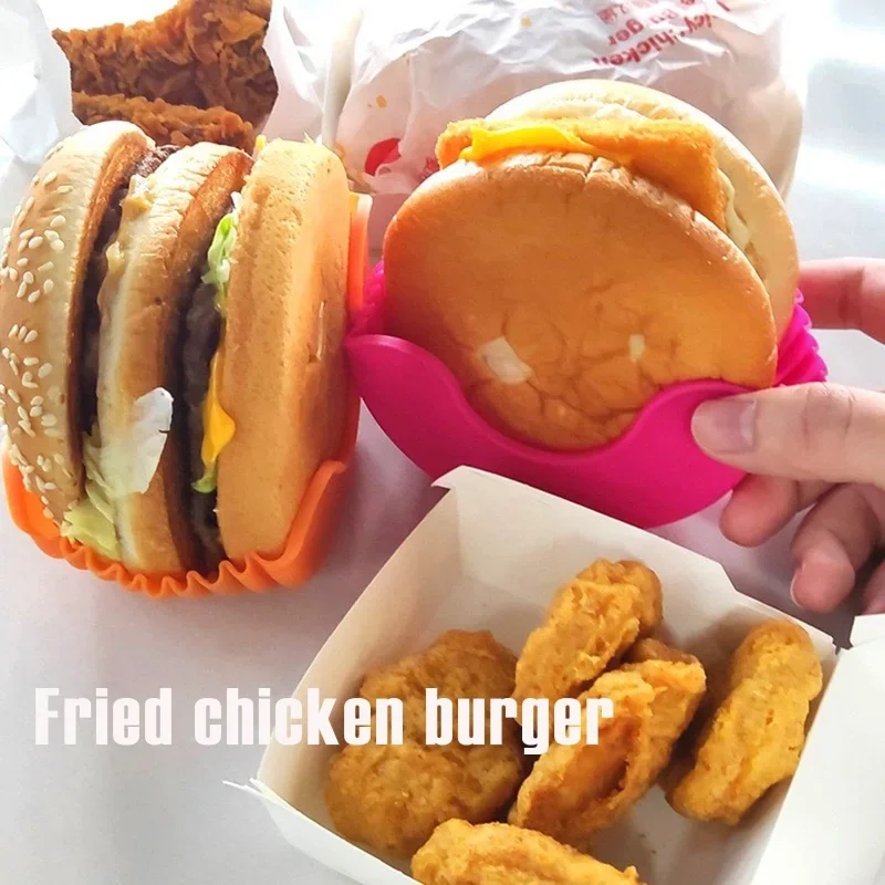 1/4pcs Silicone Burger Tray Re - Commercial Kitchen Utensil Holder avis et prix