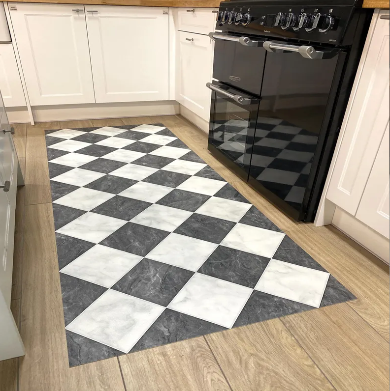 Checkerboard Vinyl Runner Rug  - Commercial Kitchen Vinyl avis et prix