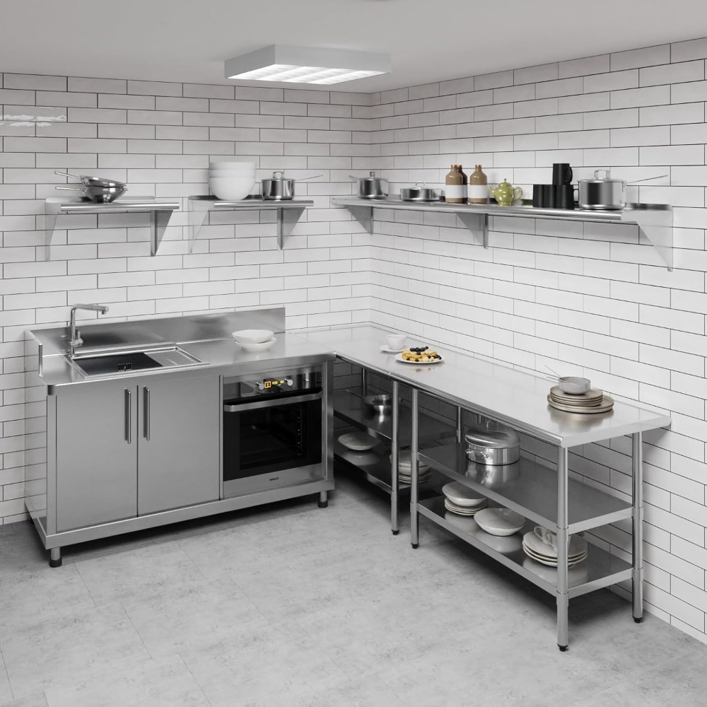 12x96in Stainless Steel Wall S - Commercial Kitchen Wall Shelves avis et prix