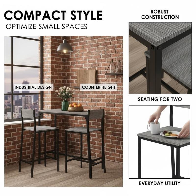 3 Piece Bar Table and Chairs,  - Commercial Kitchen Small Space avis et prix