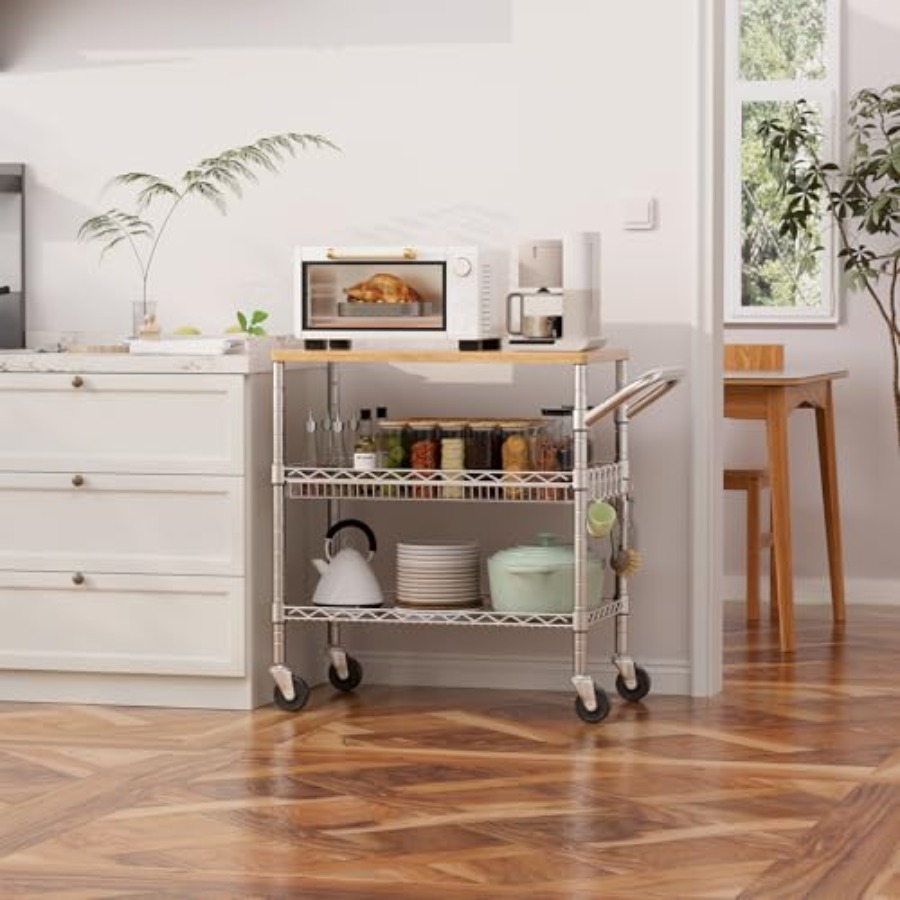 3 Tier Rolling Kitchen Carts w - Commercial Kitchen Light avis et prix