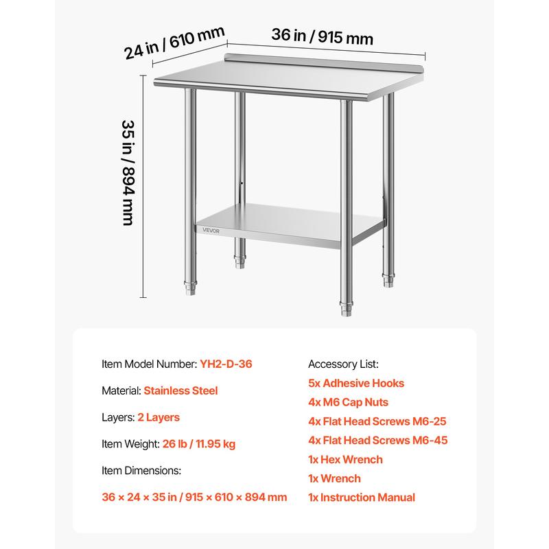 Stainless Steel Work Table, 24 - Commercial Kitchen Table avis et prix