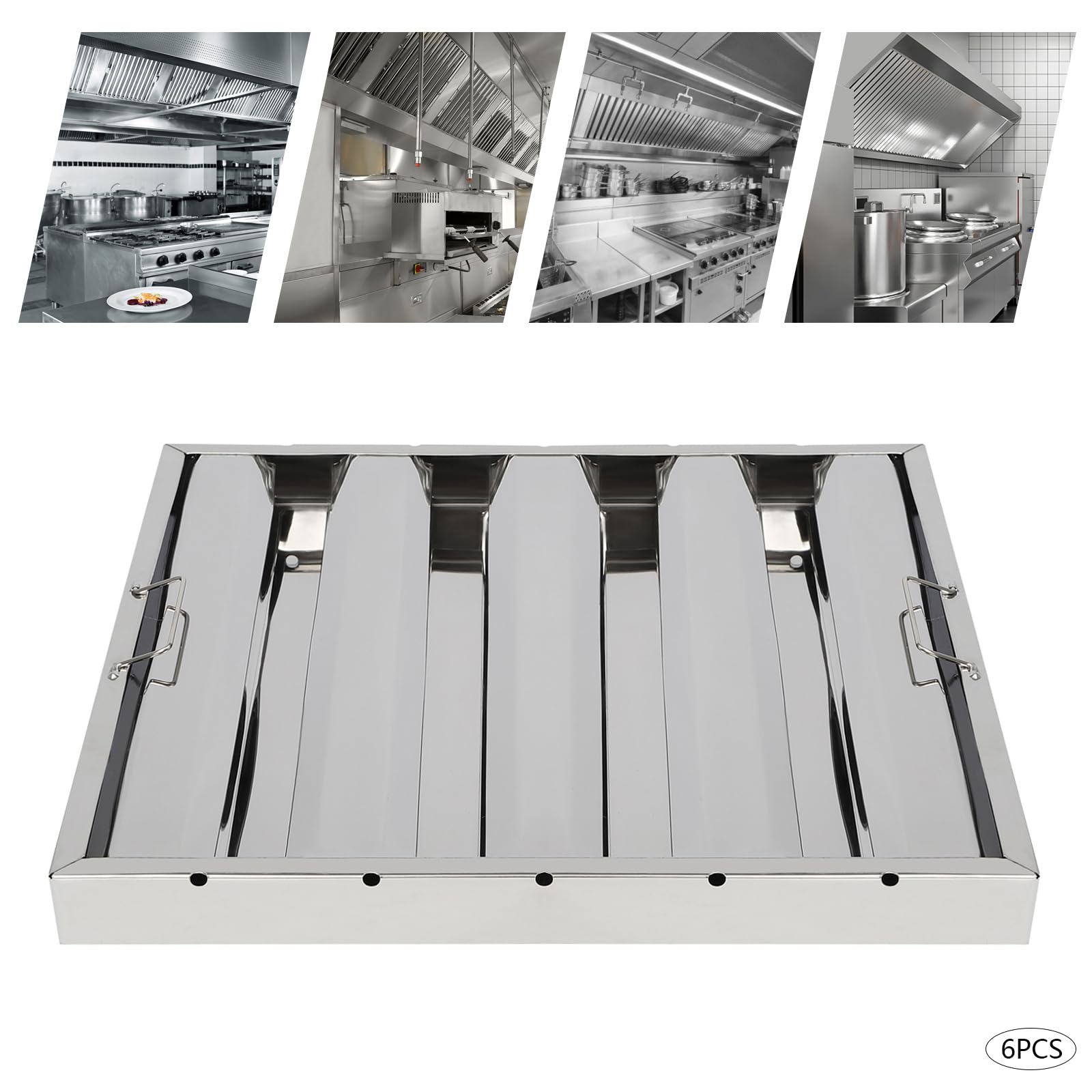 6 Pack Hood Filters, Stainless - Range Commercial Kitchen avis et prix