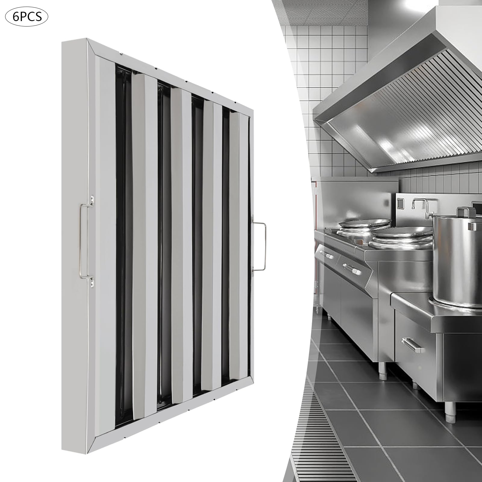 6 Pack Hood Filters, Stainless - Range Commercial Kitchen avis et prix