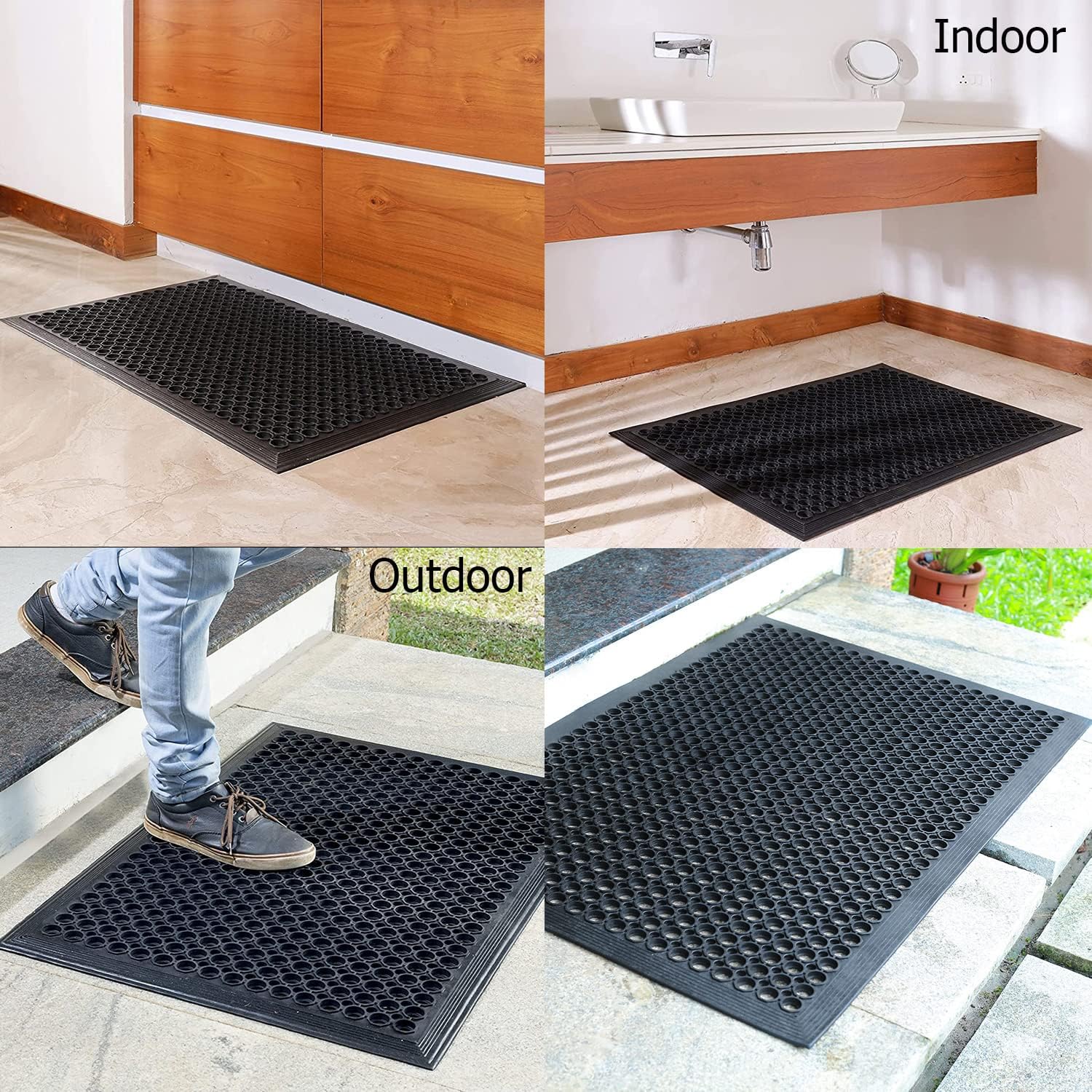 Rubber Doormat - 2 Pack Non Sl - Commercial Kitchen Mats Anti Fatigue avis et prix
