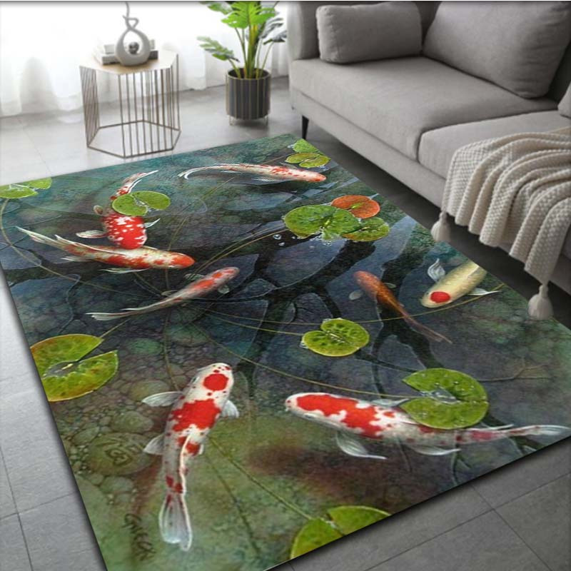 1pc 3D Koi Fish Rug - Non-Slip - Commercial Kitchen Mats Anti Fatigue avis et prix